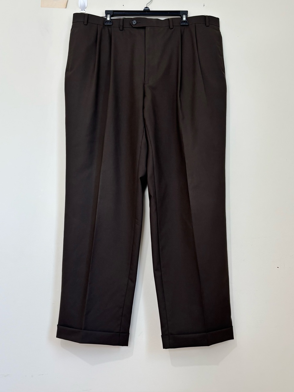 Vintage Lauren Ralph Lauren Total Comfort Brown Wool Tailored Trousers 42Wx32L